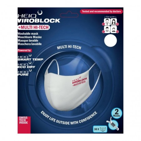 HeiQ Viroblock +Multi Hi-Tech Waschbare Maske (Packung mit 2 Stück) HeiQ Viroblock +Multi Hi-Tech Waschbare Maske (Packung mit 2 Stück)